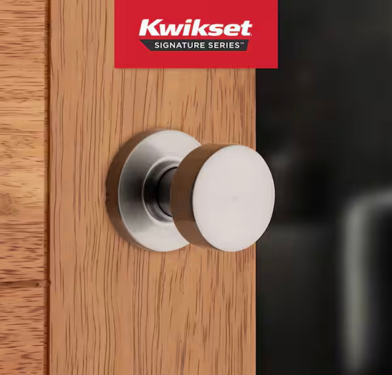 Kwikset Pismo Round Satin Nickel Hall/Closet Door Knob Featuring Microban Antimicrobial Technology