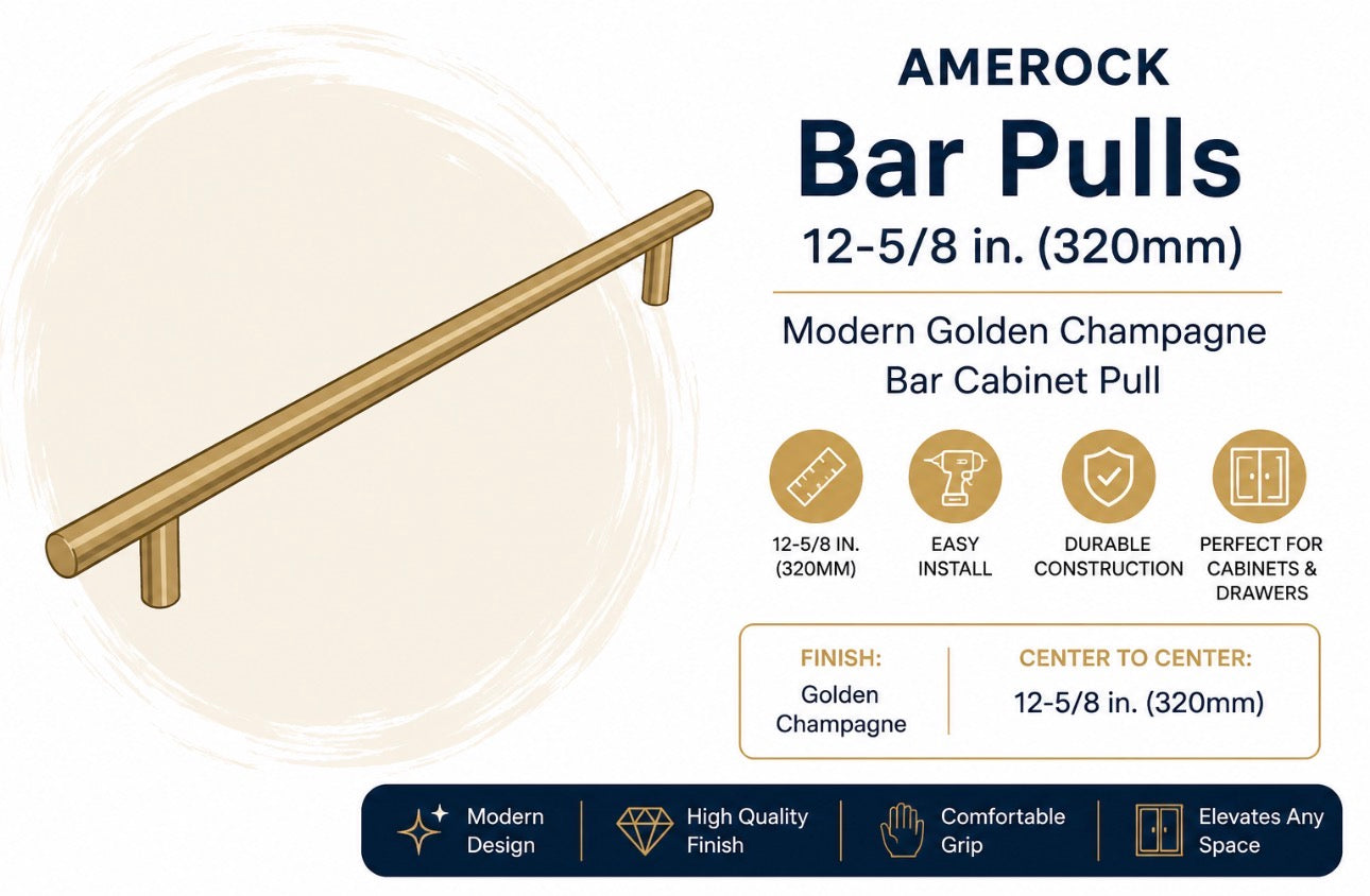 Amerock  Bar Pulls 12-5/8 in. Modern Golden Champagne 8a