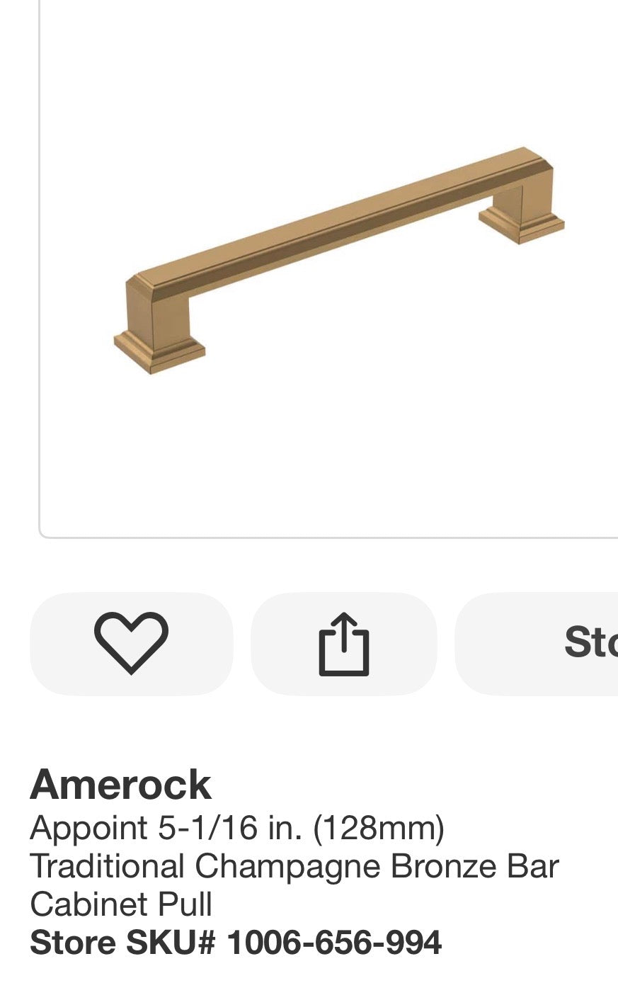 Amerock  Appoint 5-1/16 in. (128mm)  Bar Cabinet Pull