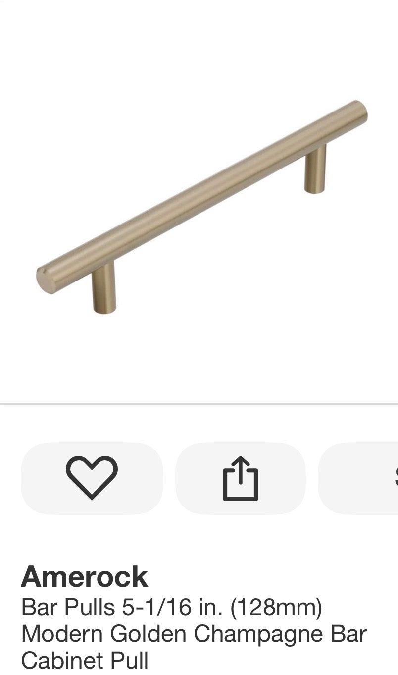 Bar Pulls 5-1/16 in. (128mm) Modern Golden Champagne Bar Cabinet Pull