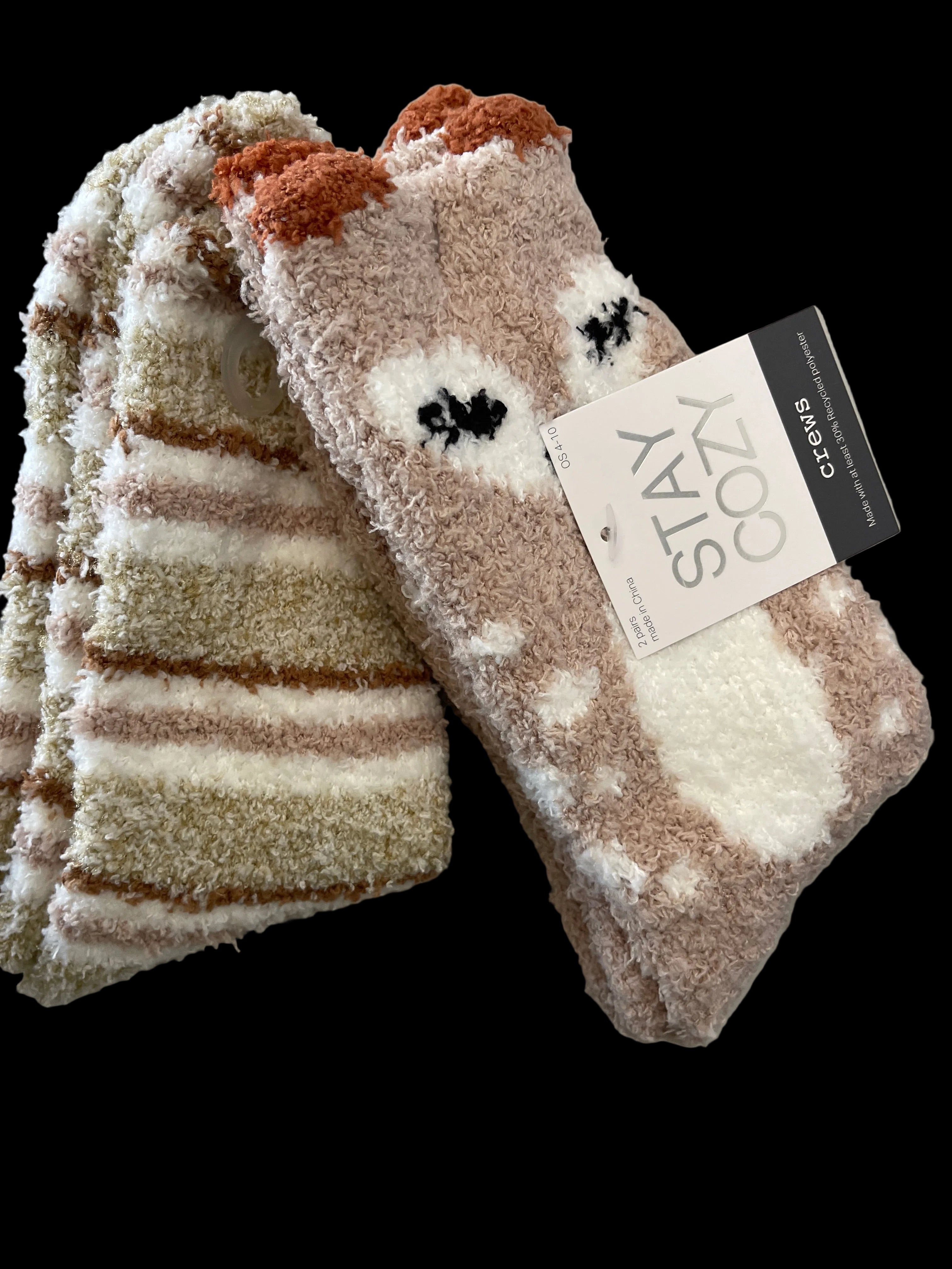 Stay Cozy brand fuzzy fox socks