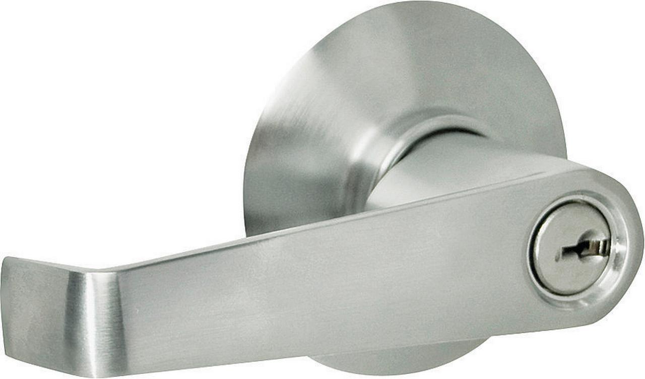 Schlage F80CSSK V ELA 626 Elan Light Commercial Keyed Storeroom Lever Satin Chrome 3-d