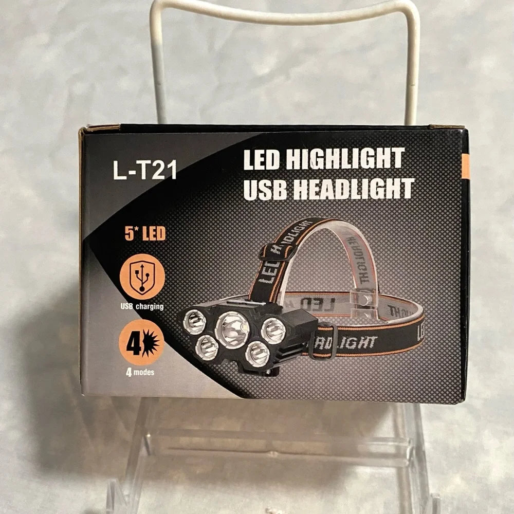 LED headlight with USB charging 4-c