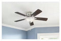 Hampton Bay Hawkins III 44-inch indoor brushed nickel ceiling fan with LED light. BW