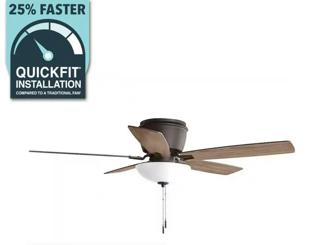 Hampton Bay 52 inch Melrose, Indoor Ceiling Fan Bronze Finish.
